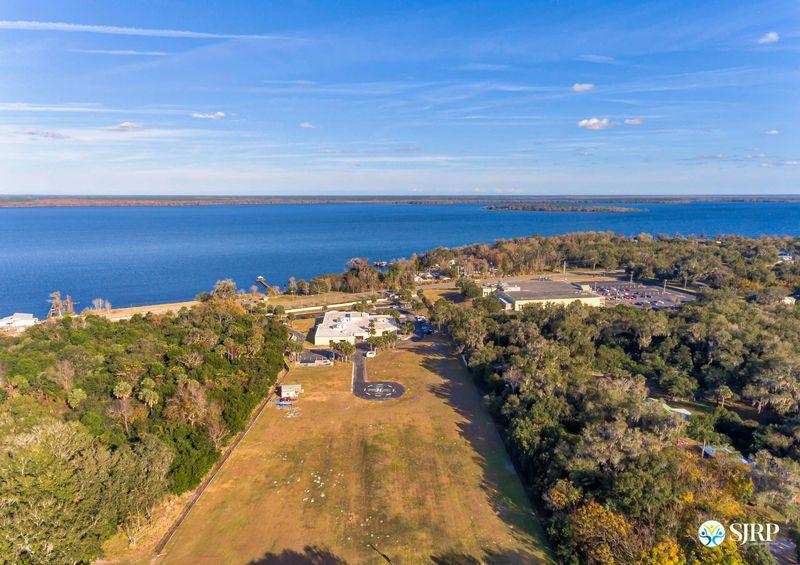 Aerial view from back of property looking towards Crescent Lake