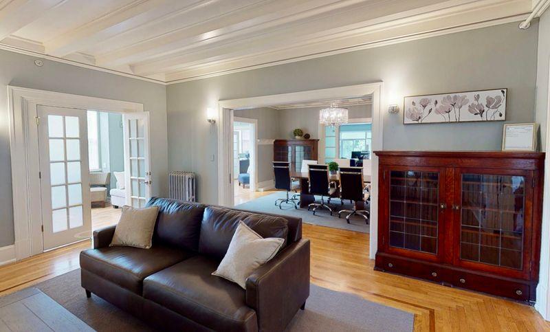 Living room and dining room interior